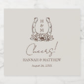 西素朴ボホ蹄鉄結婚の ビールラベル (シングルラベル)