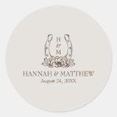 西素朴ボホ蹄鉄結婚の ラウンドシール (正面)