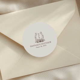 西素朴ボホ蹄鉄結婚の ラウンドシール