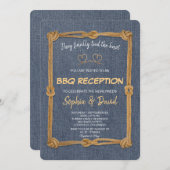 西素朴ロープ我々は結び目バーベキュー披露宴 招待状 (正面/裏面)