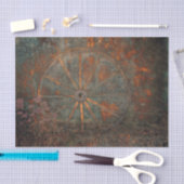 西素朴ヴィンテージ秋オレンジワゴンホイール 薄葉紙 (クラフト)