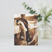 西素朴感謝していカウボーイ結婚ホースユー ポストカード (スタンド正面)