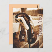 西素朴感謝していカウボーイ結婚ホースユー ポストカード (正面/裏面)