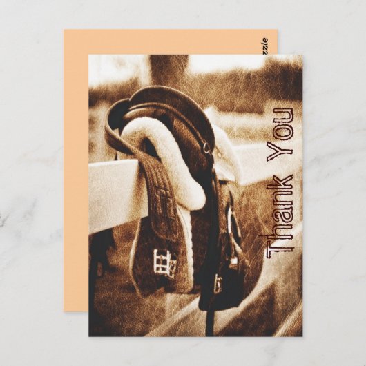 西素朴感謝していカウボーイ結婚ホースユー ポストカード (正面/裏面)