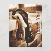 西素朴感謝していカウボーイ結婚ホースユー ポストカード (正面)