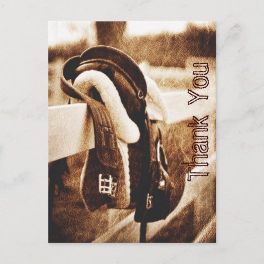 西素朴感謝していカウボーイ結婚ホースユー ポストカード (正面)