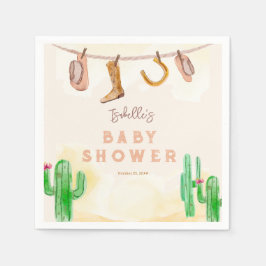 西素朴水色カウボーイ赤ちゃんシャワー スタンダードカクテルナプキン