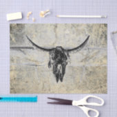 西素朴牛のスカルブラックテクスチャのデコページ 薄葉紙 (クラフト)