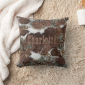 西素朴牛革の名前 クッション (ブランケット)