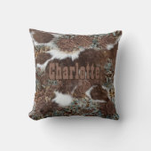 西素朴牛革の名前 クッション (正面)