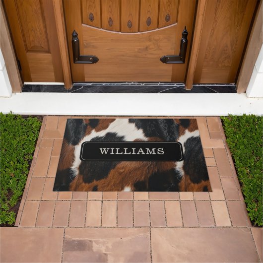 西素朴牛類模様 ドアマット (室外)