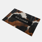 西素朴牛類模様 ドアマット (アングル)