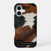 西素朴牛類模様 iPhone 16ケース (裏面)