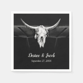 西素朴白黒ブルスカル結婚ズ スタンダードカクテルナプキン