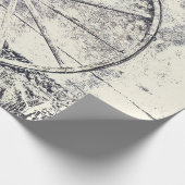 西素朴白黒ワゴンホイール ラッピングペーパー (角)