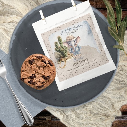 西素朴象カウボーイボーイベビーシャワー フェイバーバッグ