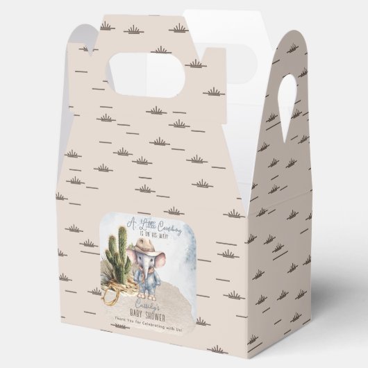 西素朴象カウボーイボーイベビーシャワー フェイバーボックス (オープン)