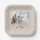 西素朴象カウボーイボーイベビーシャワー ペーパープレート (正面)