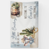 西素朴象カウボーイボーイベビーシャワー 横断幕 (縦)