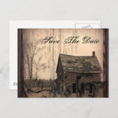 西素朴農場カントリー結婚式の日付を保存 案内ポストカード (正面/裏面)