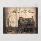 西素朴農場カントリー結婚式の日付を保存 案内ポストカード (正面)