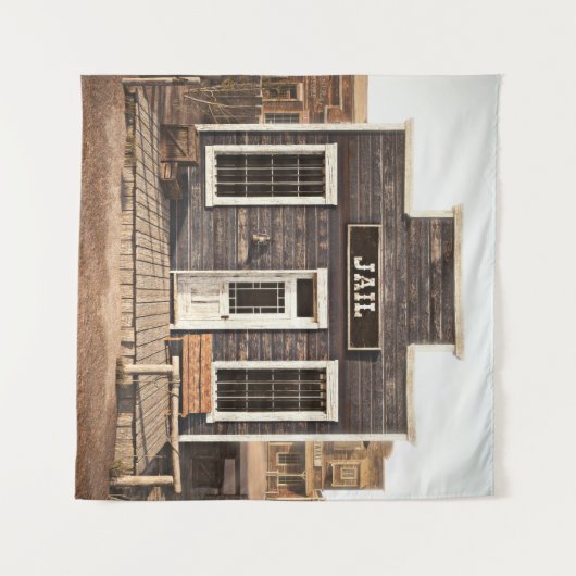 西素朴部の町の刑務所3D編集西部の一部 タペストリー (正面(横))