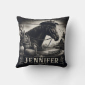 西素朴馬と農場の風景 クッション (裏面)