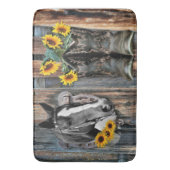 西素朴馬カウボーイブーツひまわり バスマット (正面縦)