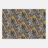 西素朴馬カウボーイブーツひまわり ラッピングペーパーシート (正面3)