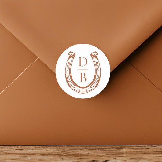 西素朴馬蹄形カスタムモノグラ結婚ム ラウンドシール