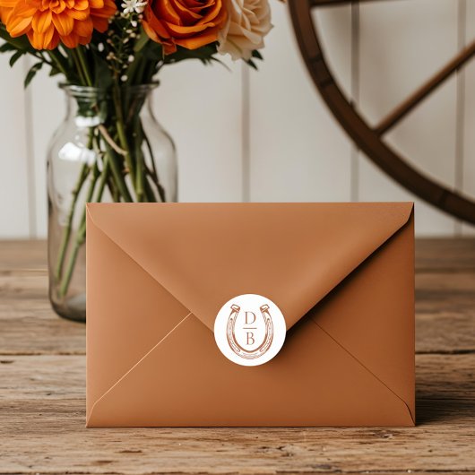 西素朴馬蹄形カスタムモノグラ結婚ム ラウンドシール