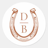 西素朴馬蹄形カスタムモノグラ結婚ム ラウンドシール (正面)