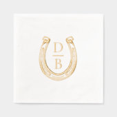 西素朴馬蹄形カスタムモノグラ結婚ム 箔ナプキン (正面)