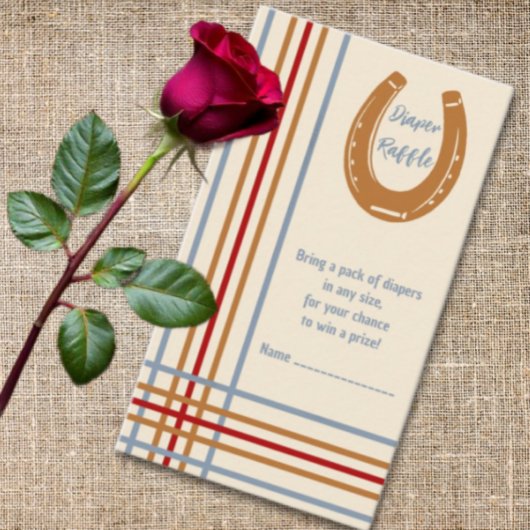 西素朴馬蹄赤ちゃんシャワーおむつラッフル エンクロージャーカード