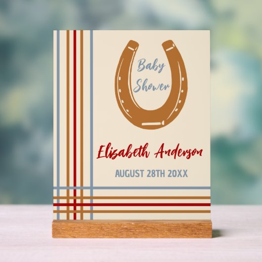 西素朴馬蹄赤ちゃんシャワー アクリルサイン (ニュートラル)