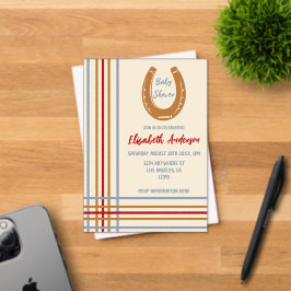 西素朴馬蹄赤ちゃんシャワー アクリル招待状