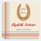 西素朴馬蹄赤ちゃんシャワー スクエアシール (正面)