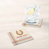 西素朴馬蹄赤ちゃんシャワー スクエアペーパーコースター (インサイチュ)