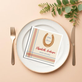 西素朴馬蹄赤ちゃんシャワー スタンダードカクテルナプキン