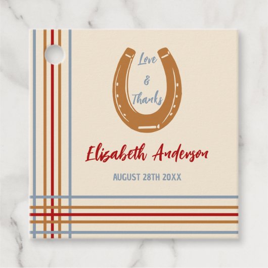 西素朴馬蹄赤ちゃんシャワー フェイバータグ (正面)