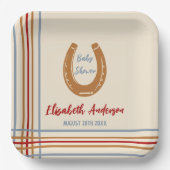 西素朴馬蹄赤ちゃんシャワー ペーパープレート (正面)