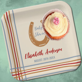 西素朴馬蹄赤ちゃんシャワー ペーパープレート