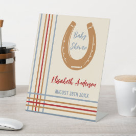 西素朴馬蹄赤ちゃんシャワー 台座サイン