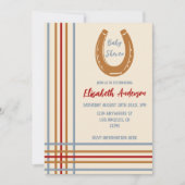 西素朴馬蹄赤ちゃんシャワー 招待状 (正面)