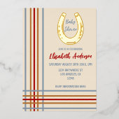 西素朴馬蹄赤ちゃんシャワー 箔招待状 (正面)