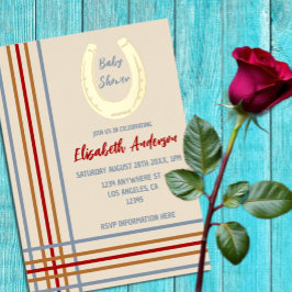 西素朴馬蹄赤ちゃんシャワー 箔招待状