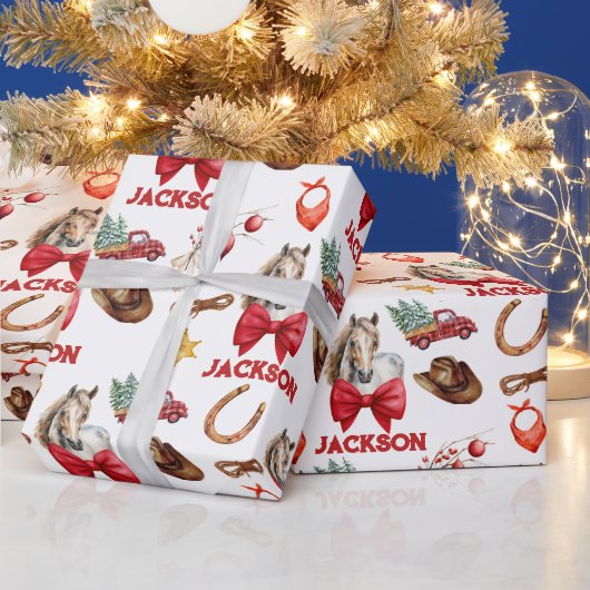 西素朴馬 ラッピングペーパー (クリスマス)