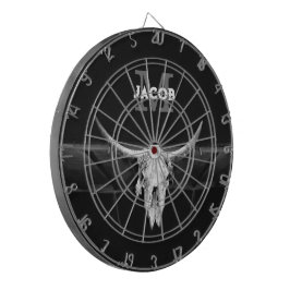 西素朴黒白ブルスカルモノグラム ダーツボード