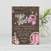 西素朴30日40日女性のカーボーイ誕生日 招待状 (スタンド正面)