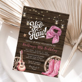 西素朴30日40日女性のカーボーイ誕生日 招待状